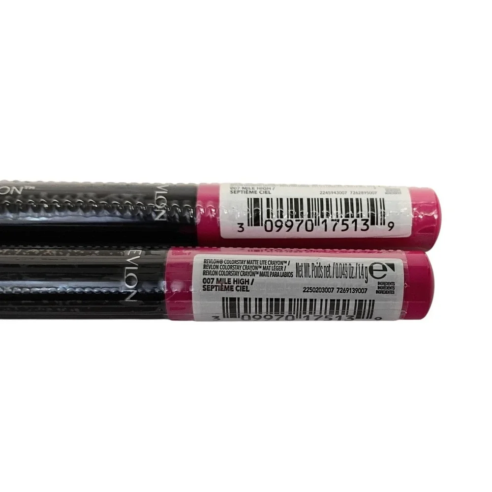 2 PACK Revlon ColorStay Matte Lite Crayon Lipstick 007 Mile High, 0.049 oz.‎ ea